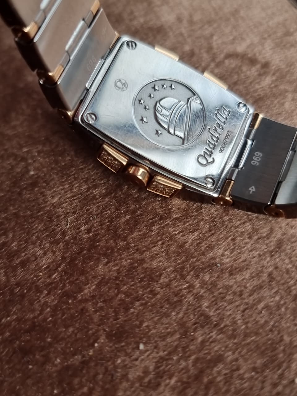 Omega Constellation Quadrella 19mm Women's Watch – Rose Gold & Stainless Steel, Mother of Pearl Dial 1283.79.00