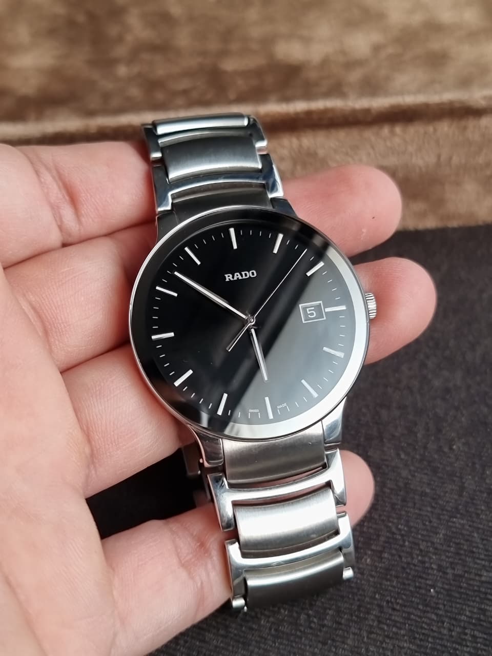 Rado Centrix Men's Watch R30927153 – 38mm Black Dial, Silver-Tone Stainless Steel