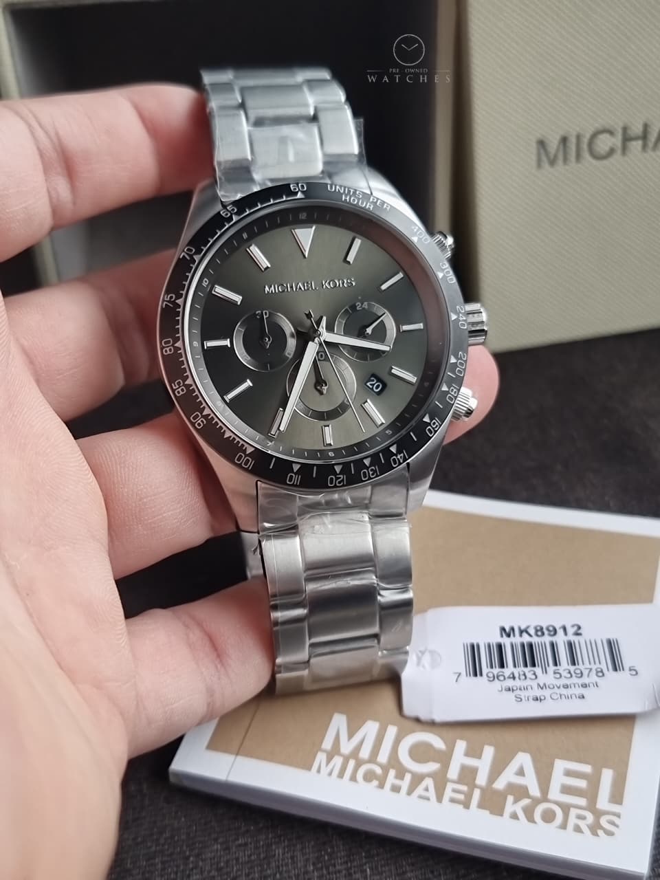 Michael Kors Men’s Quartz Stainless Steel Green Dial 45mm Watch MK8912