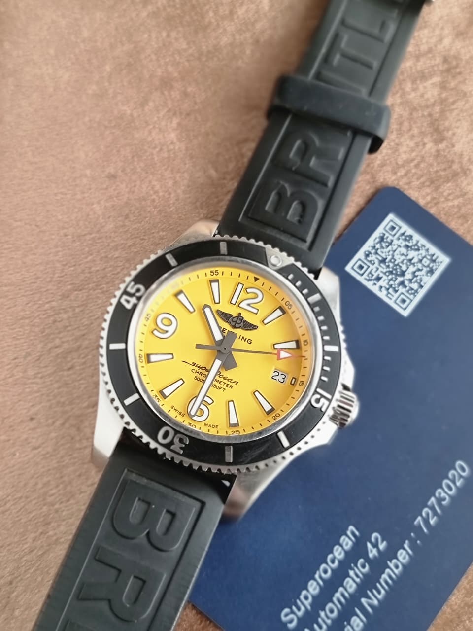 Breitling Superocean Automatic 44 A17367021I1S2 Yellow Dial Men's Watch