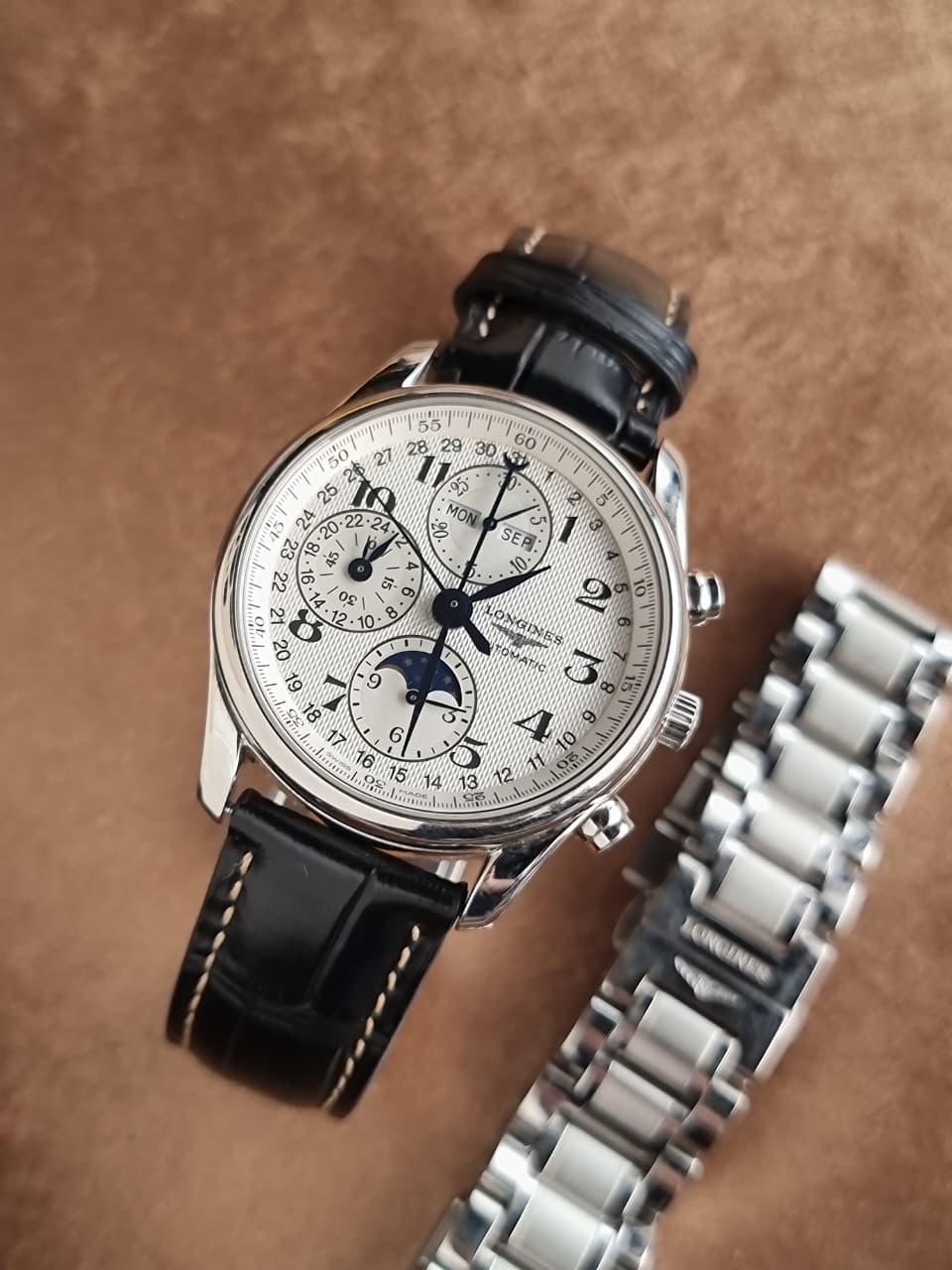 Longines Master Collection Chronograph Moonphase L26734786 Silver Dial Automatic Men's Watch