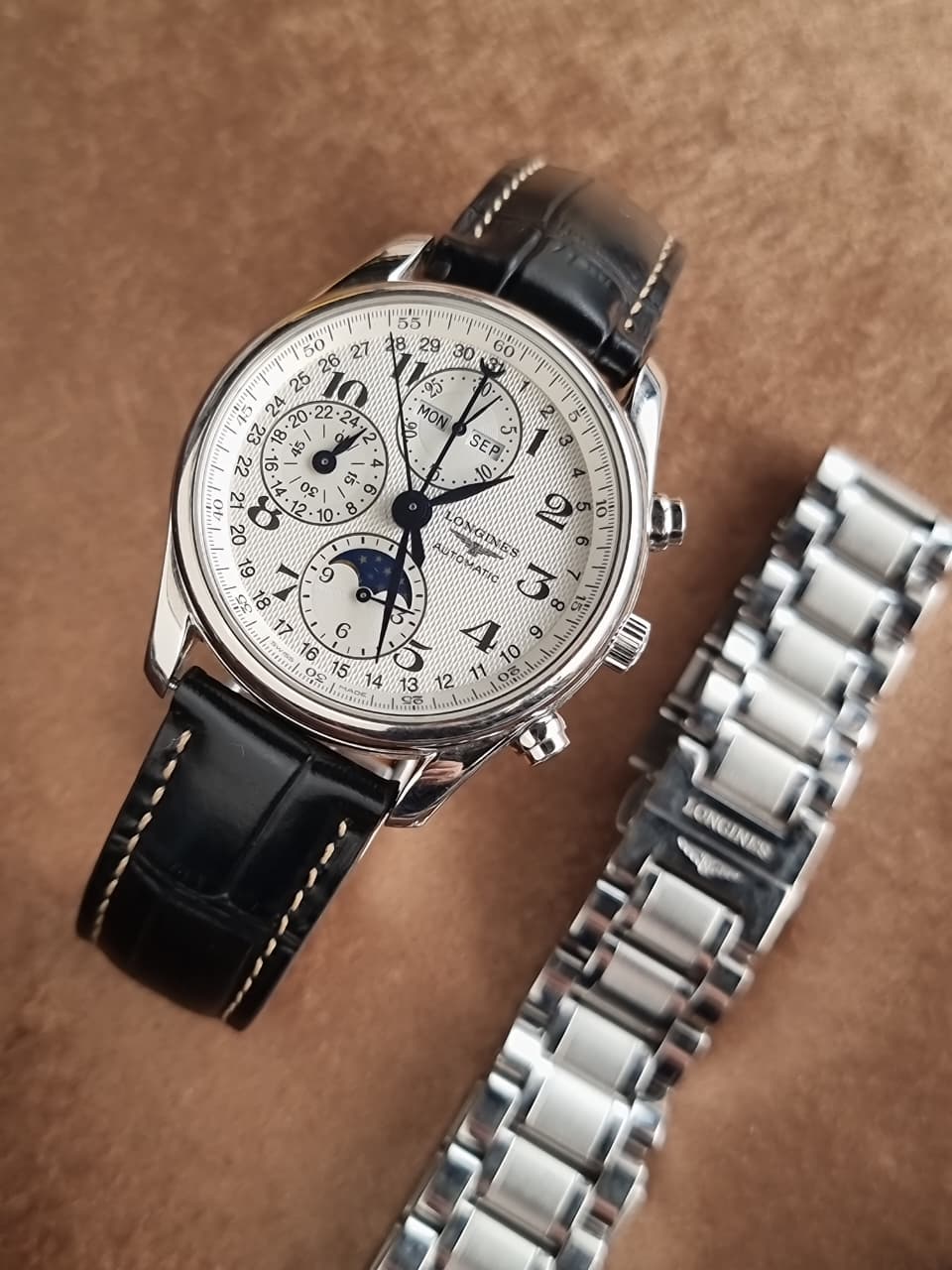 Longines Master Collection Chronograph Moonphase L26734786 Silver Dial Automatic Men's Watch