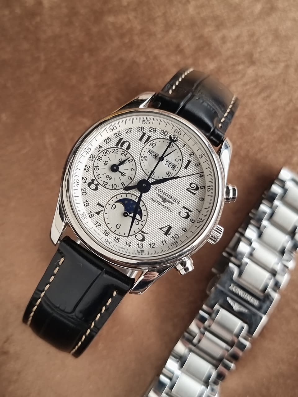 Longines Master Collection Chronograph Moonphase L26734786 Silver Dial Automatic Men's Watch
