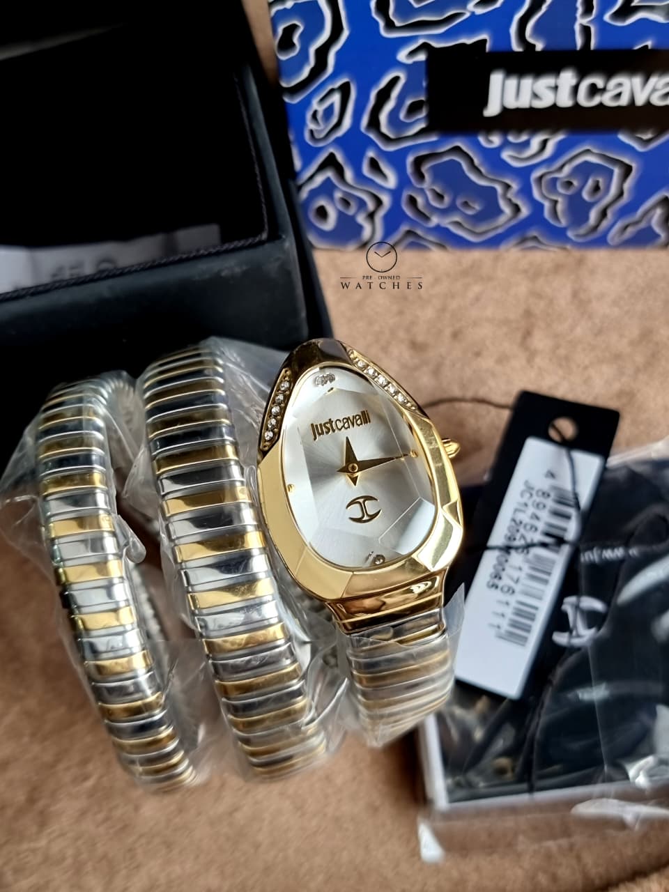 Just Cavalli Signature Snake JC1L209M0055 Mother-of-Pearl Dial Rose Gold Women's Watch