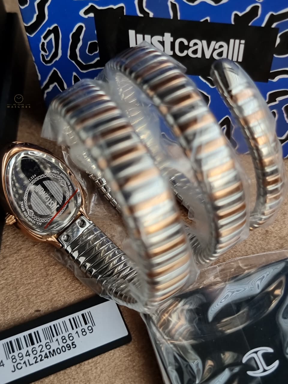 Just Cavalli Serpente Metallica JC1L224M0095 Blue Dial Two-Tone Women's Watch