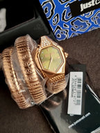 Just Cavalli Signature Snake Aria JC1L369M0045 Champagne Dial Gold-Tone Women's Watch