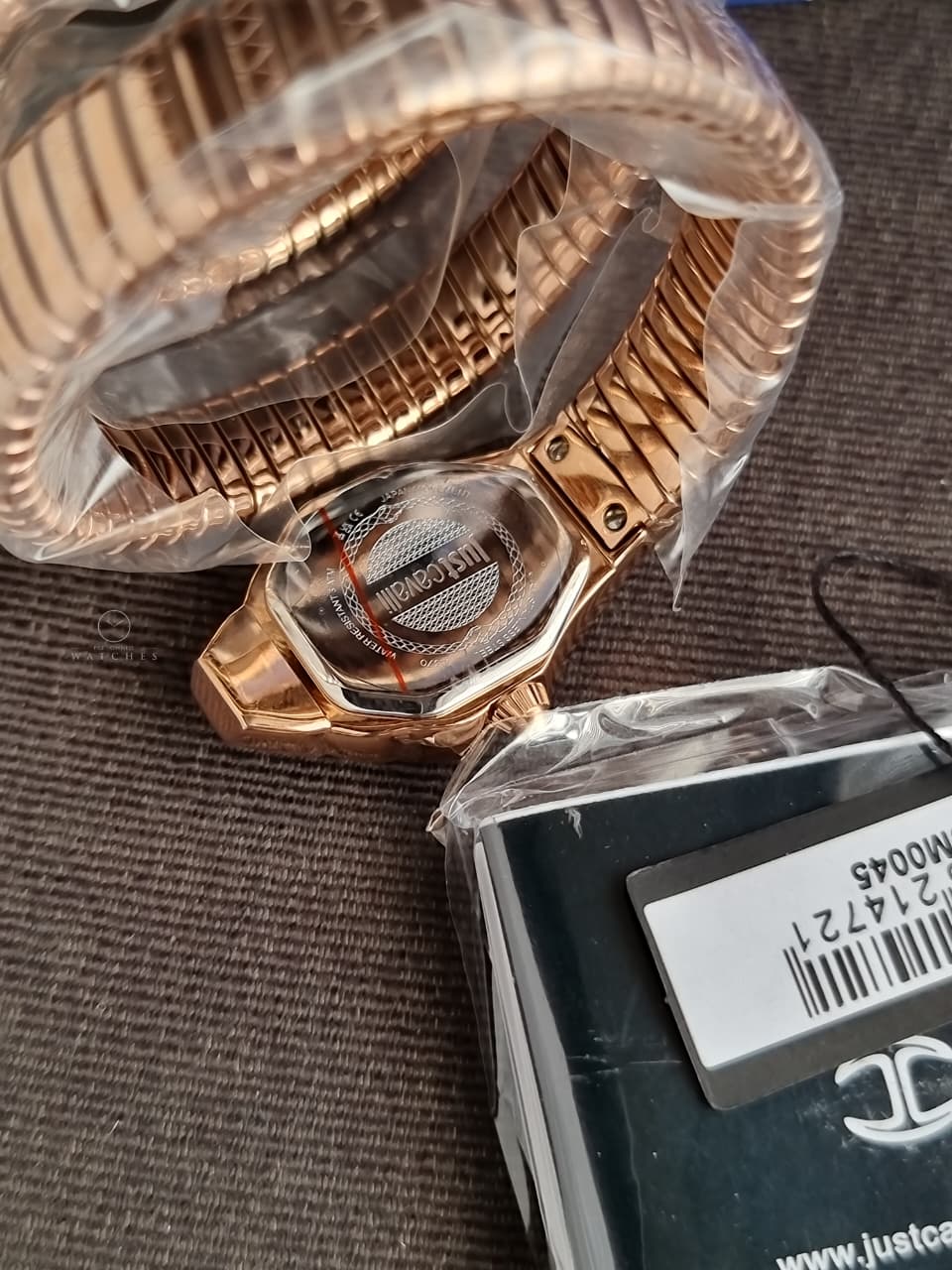 Just Cavalli Signature Snake Aria JC1L369M0045 Champagne Dial Gold-Tone Women's Watch