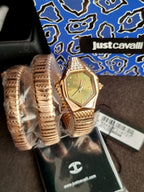 Just Cavalli Signature Snake Aria JC1L369M0045 Champagne Dial Gold-Tone Women's Watch