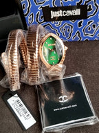 Just Cavalli Signature Snake JC1L248M0045 Green Dial Rose Gold Women's Watch