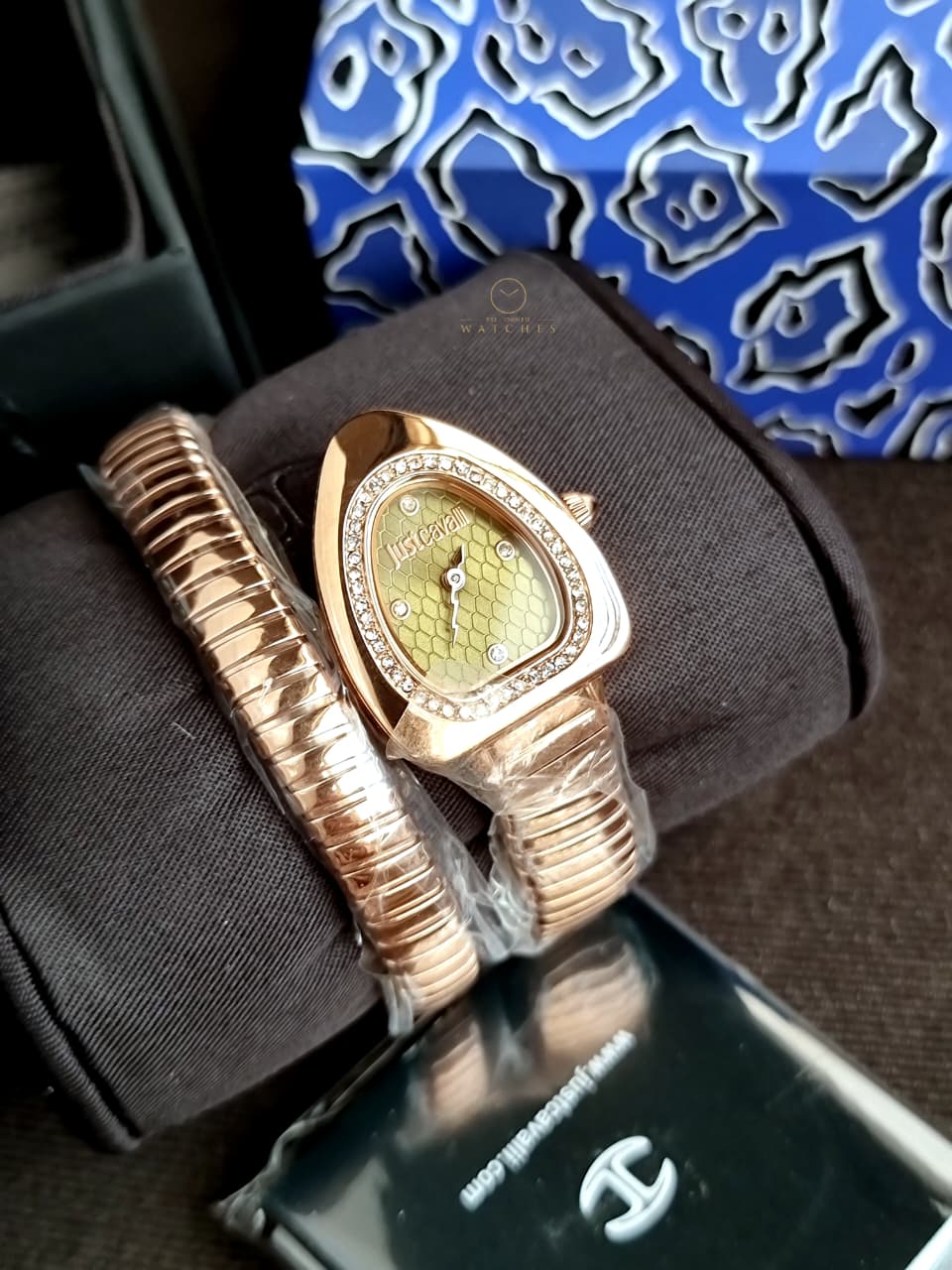 Just Cavalli Signature Snake JC1L249M0045 Green Dial Rose Gold Women's Watch