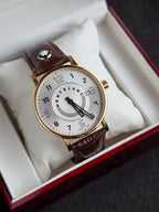 Montblanc Classic Driver Golden Casing White Dial 38mm Quartz Watch