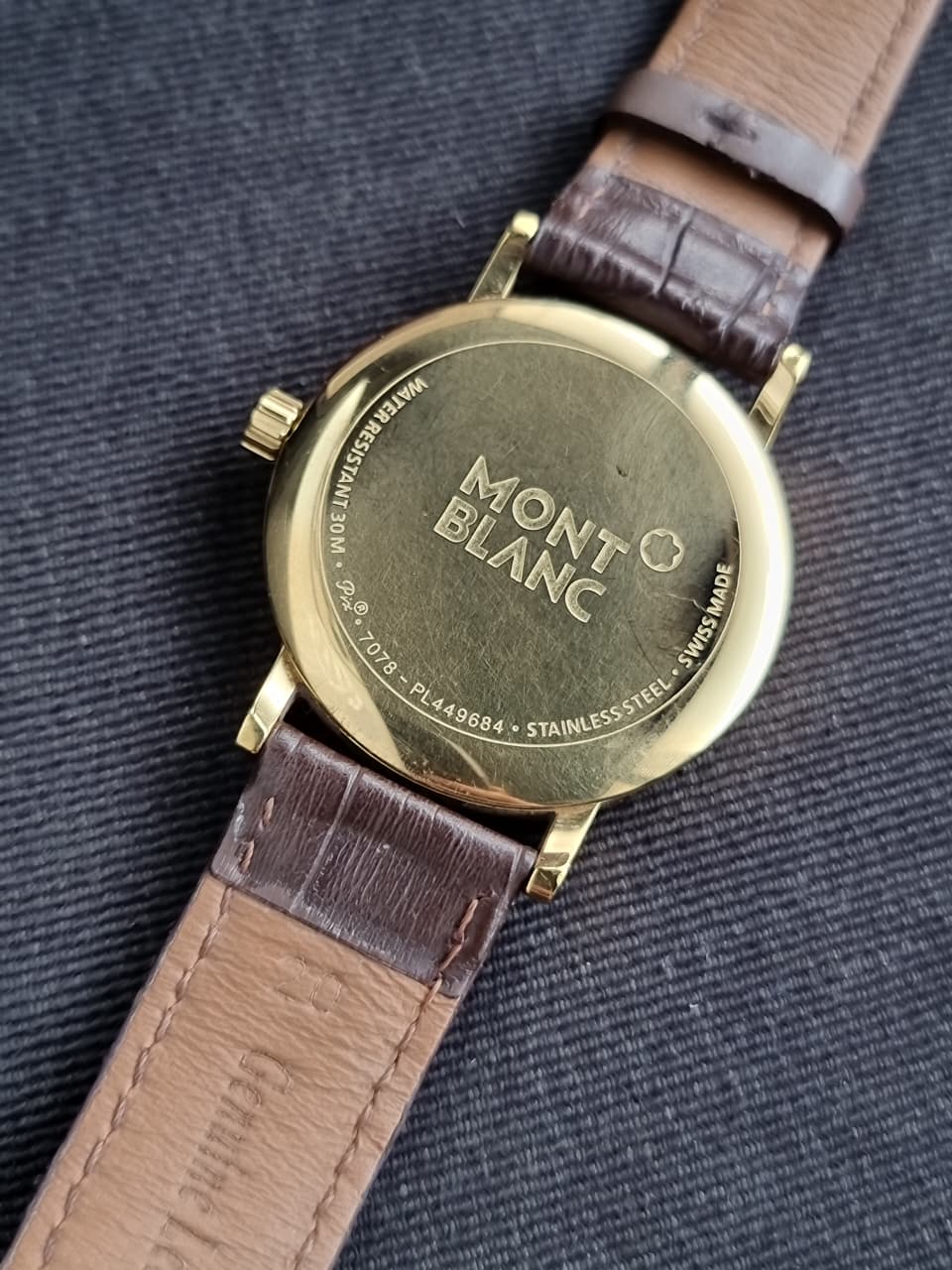 Montblanc Classic Driver Golden Casing White Dial 38mm Quartz Watch