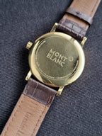 Montblanc Classic Driver Golden Casing White Dial 38mm Quartz Watch