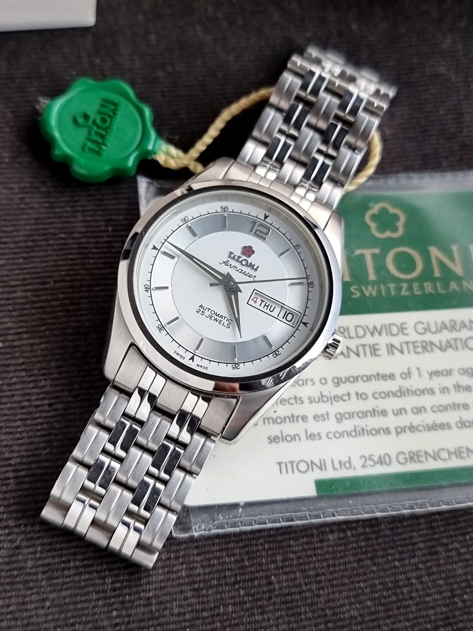 Vintage Titoni Airmaster 359 35mm Automatic Men's Watch Swiss Made