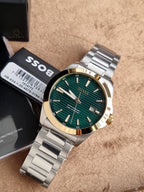 BOSS Strike 1514173 Olive Green Dial Two-Tone Stainless Steel Men's Quartz Watch