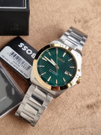 BOSS Strike 1514173 Olive Green Dial Two-Tone Stainless Steel Men's Quartz Watch