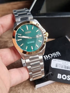 BOSS Strike 1514173 Olive Green Dial Two-Tone Stainless Steel Men's Quartz Watch