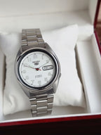 Seiko 5 36mm Dial Automatic Watch White Dial