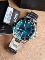 BOSS Runner 3H 1514208 Green Dial Stainless Steel Men's Quartz Watch