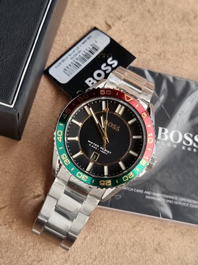 BOSS Runner 3H 1514210 Black Dial Stainless Steel Men's Quartz Watch Hover Image