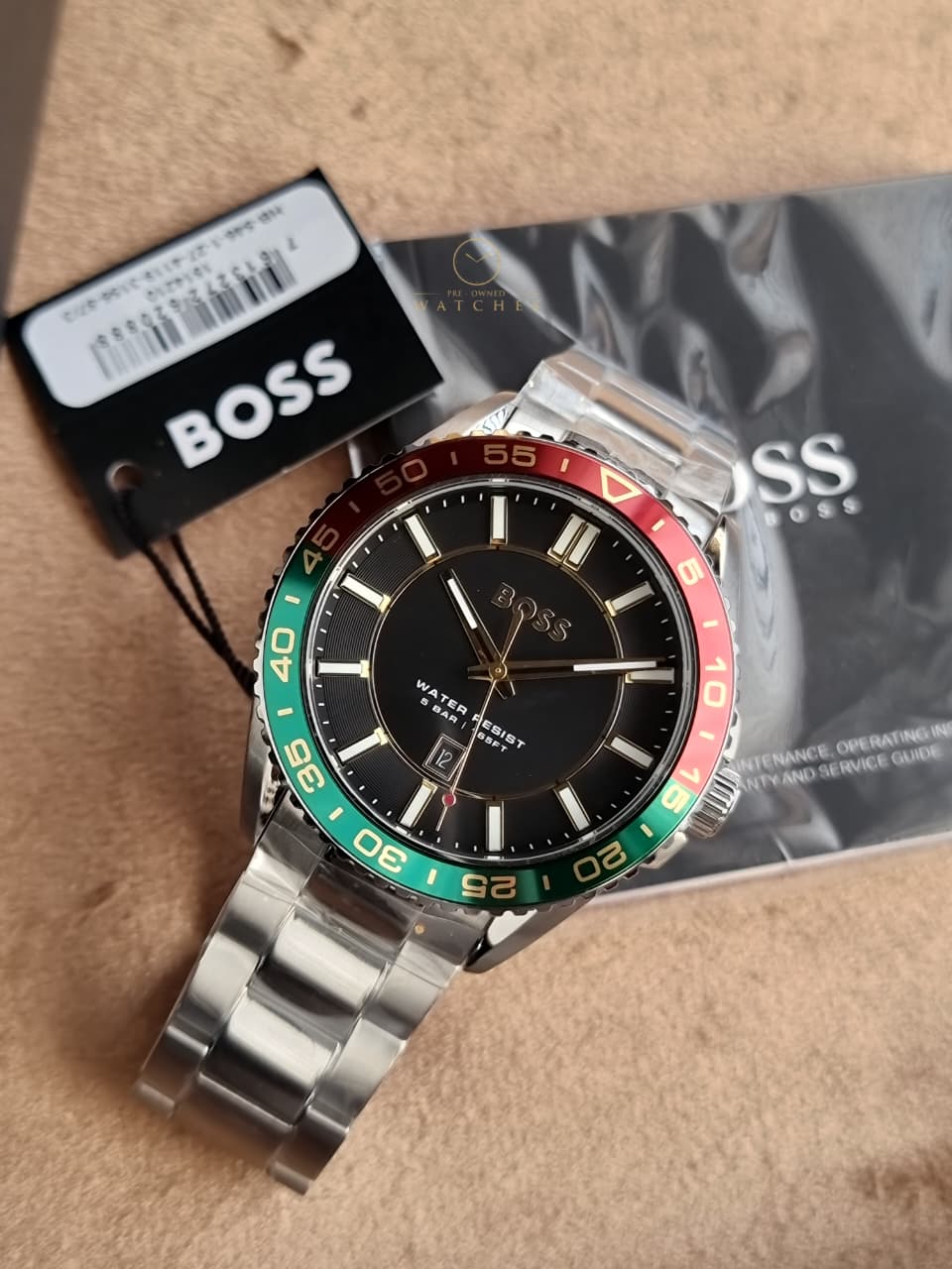 BOSS Runner 3H 1514210 Black Dial Stainless Steel Men's Quartz Watch