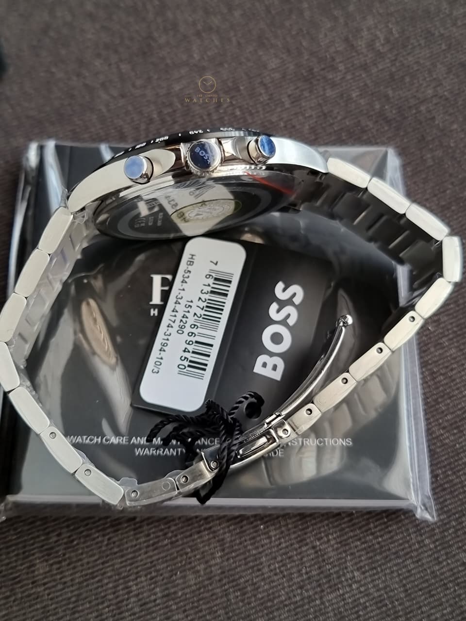 Hugo Boss Strike Chrono 1514290 Black Dial Stainless Steel Men's Chronograph Watch
