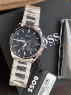 Hugo Boss Strike Chrono 1514290 Black Dial Stainless Steel Men's Chronograph Watch