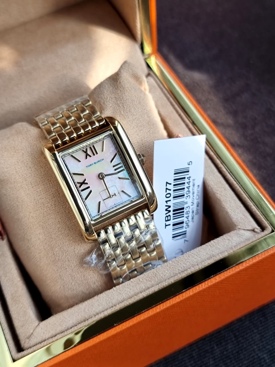 Tory Burch TBW1077 Eleanor Gold Stainless Steel Bracelet Watch Pink Dial