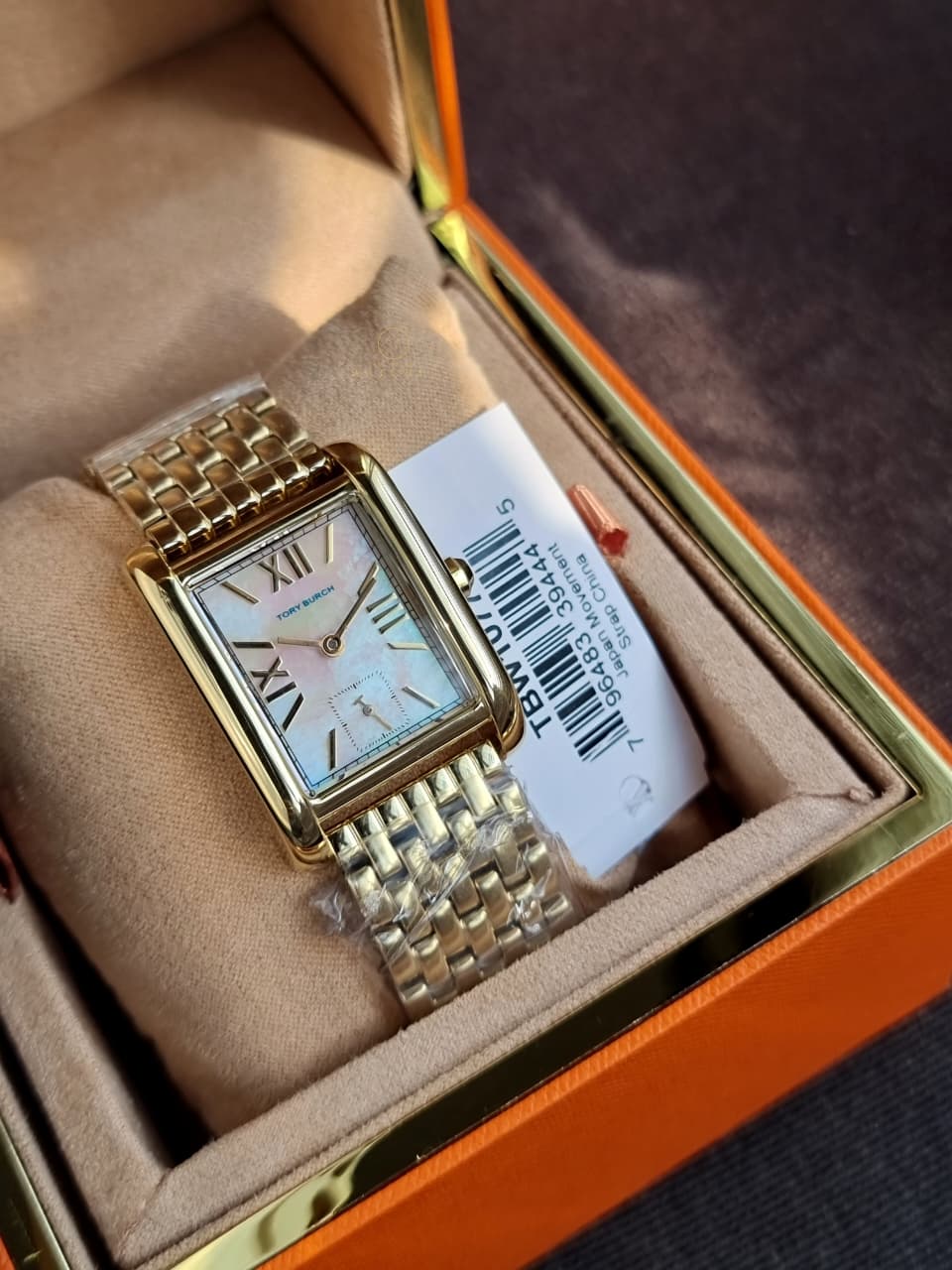 Tory Burch TBW1077 Eleanor Gold Stainless Steel Bracelet Watch Pink Dial