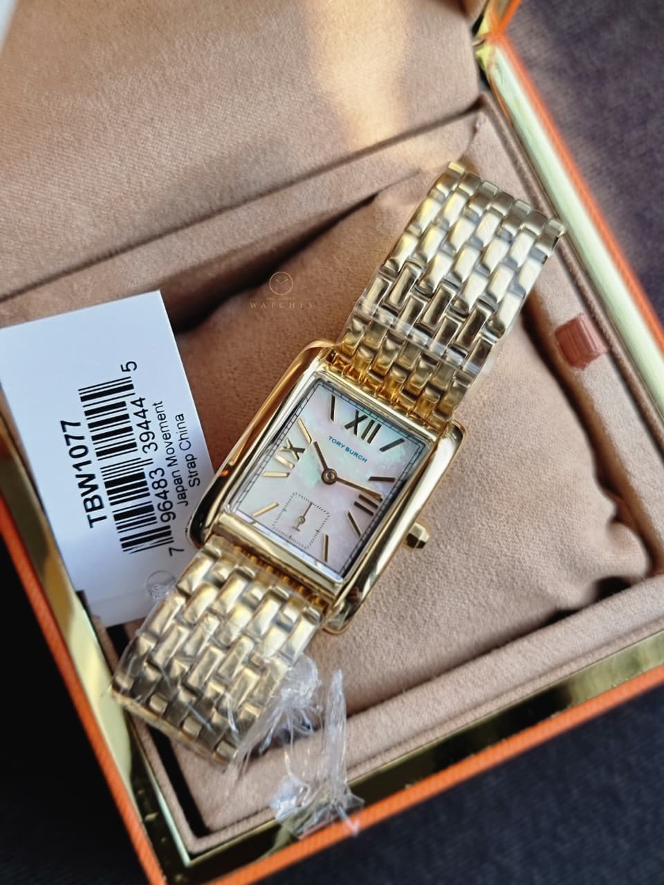 Tory Burch TBW1077 Eleanor Gold Stainless Steel Bracelet Watch Pink Dial