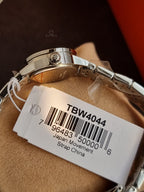 Tory Burch Reva Silver Stainless Steel Cream Dial Quartz Watch for Ladies - TBW4044