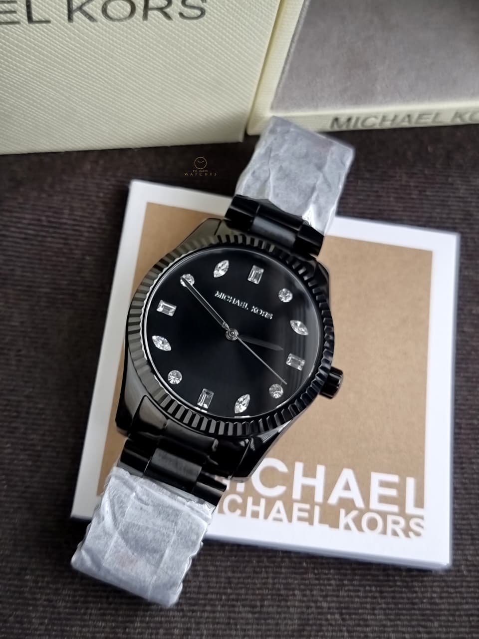 Michael Kors Lexington Pavé Women's Black Stainless Steel Quartz Watch – 38mm – MK7442