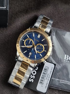 Hugo Boss Allure Men's Chronograph Quartz Watch Blue Dial Two-Tone Bracelet – 1514163