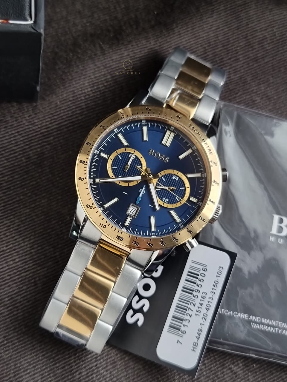 Hugo Boss Allure Men's Chronograph Quartz Watch Blue Dial Two-Tone Bracelet – 1514163