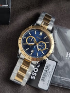 Hugo Boss Allure Men's Chronograph Quartz Watch Blue Dial Two-Tone Bracelet – 1514163