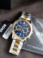 Hugo Boss Allure Men's Chronograph Quartz Watch Blue Dial Two-Tone Bracelet – 1514163
