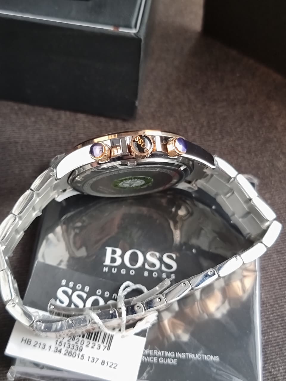 Hugo Boss Men’s Two-Tone Rose Gold Silver Watch 1513339