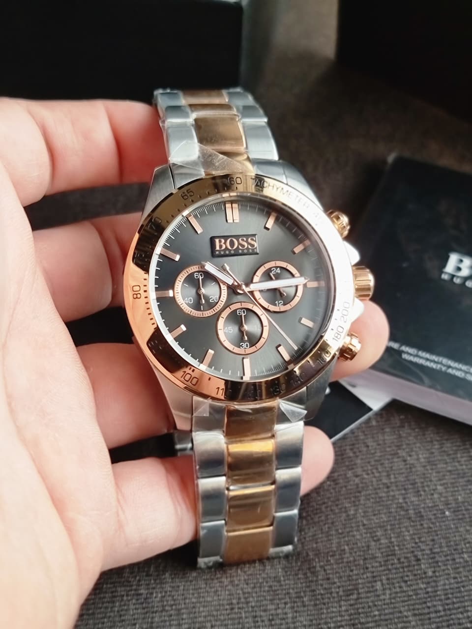 Hugo Boss Men’s Two-Tone Rose Gold Silver Watch 1513339