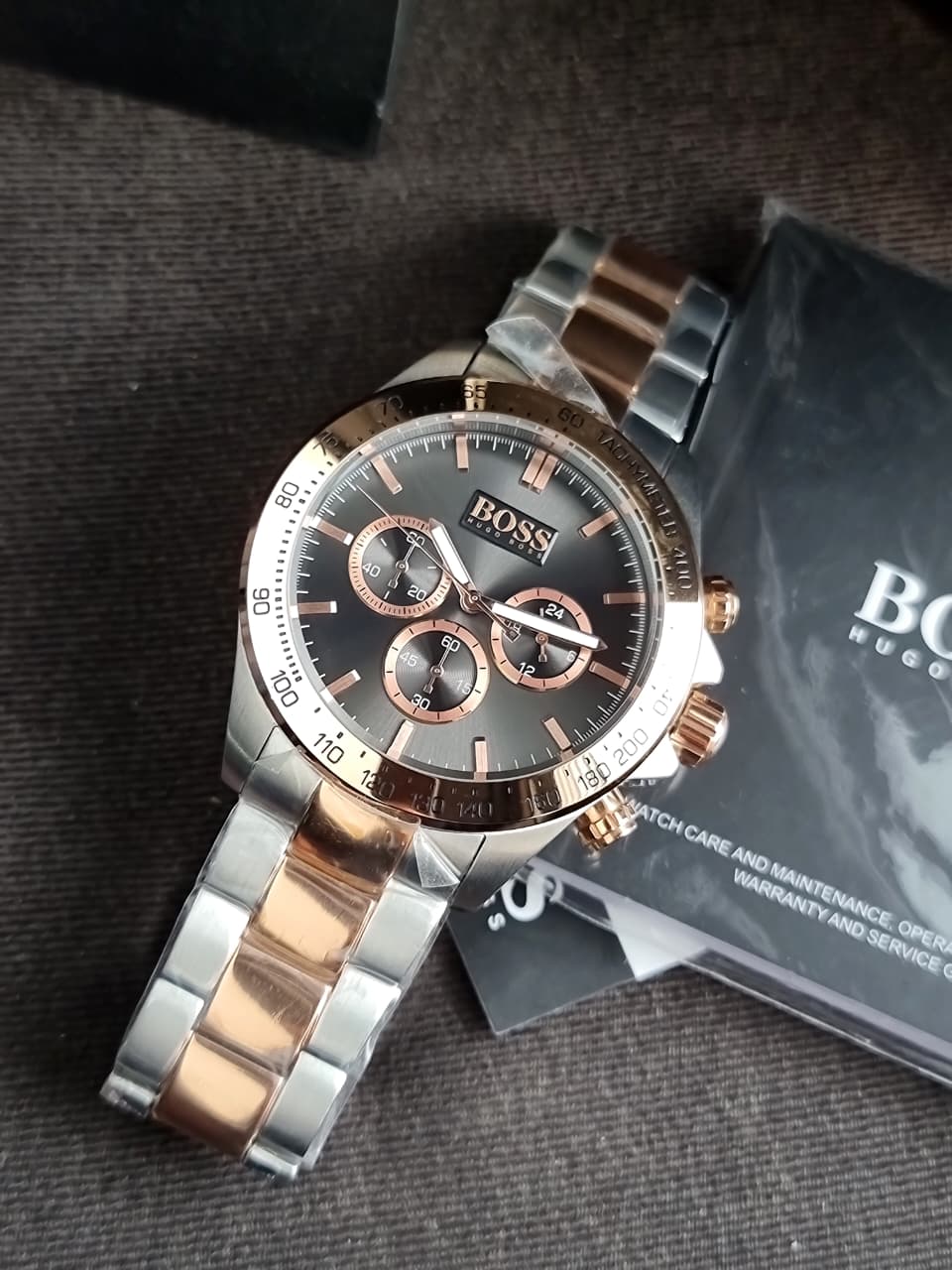 Hugo Boss Men’s Two-Tone Rose Gold Silver Watch 1513339