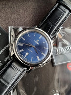 Rado DiaMaster Men's Automatic Watch – Blue Dial & Black Leather Strap – R14806206