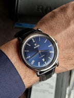 Rado DiaMaster Men's Automatic Watch – Blue Dial & Black Leather Strap – R14806206