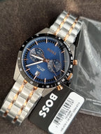 Hugo Boss Men's Chronograph Quartz Watch – Two-Tone Stainless Steel & Blue Dial – 1514288