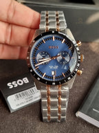 Hugo Boss Men's Chronograph Quartz Watch – Two-Tone Stainless Steel & Blue Dial – 1514288