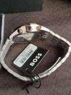 Hugo Boss Silver Stainless Steel Green Dial Chronograph Quartz Watch for Gents 1514195