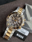Hugo Boss Runner Men's Chronograph Quartz Watch – Two-Tone Stainless Steel & Grey Dial – 1514144