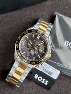 Hugo Boss Runner Men's Chronograph Quartz Watch – Two-Tone Stainless Steel & Grey Dial – 1514144