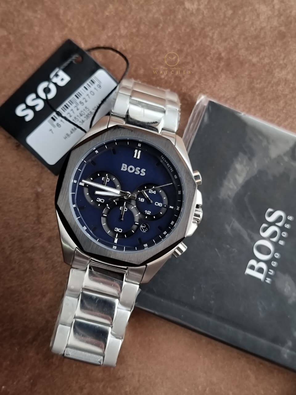 Hugo Boss Cloud Men's Chronograph Quartz Watch – Blue Dial & Silver Stainless Steel – 1514015