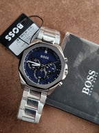 Hugo Boss Cloud Men's Chronograph Quartz Watch – Blue Dial & Silver Stainless Steel – 1514015