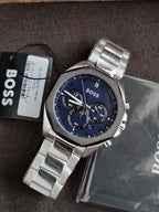Hugo Boss Cloud Men's Chronograph Quartz Watch – Blue Dial & Silver Stainless Steel – 1514015