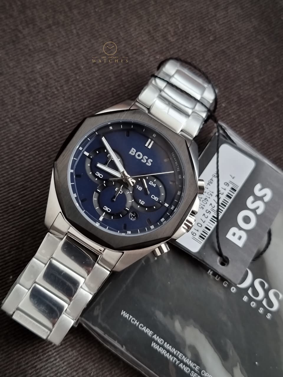 Hugo Boss Cloud Men's Chronograph Quartz Watch – Blue Dial & Silver Stainless Steel – 1514015
